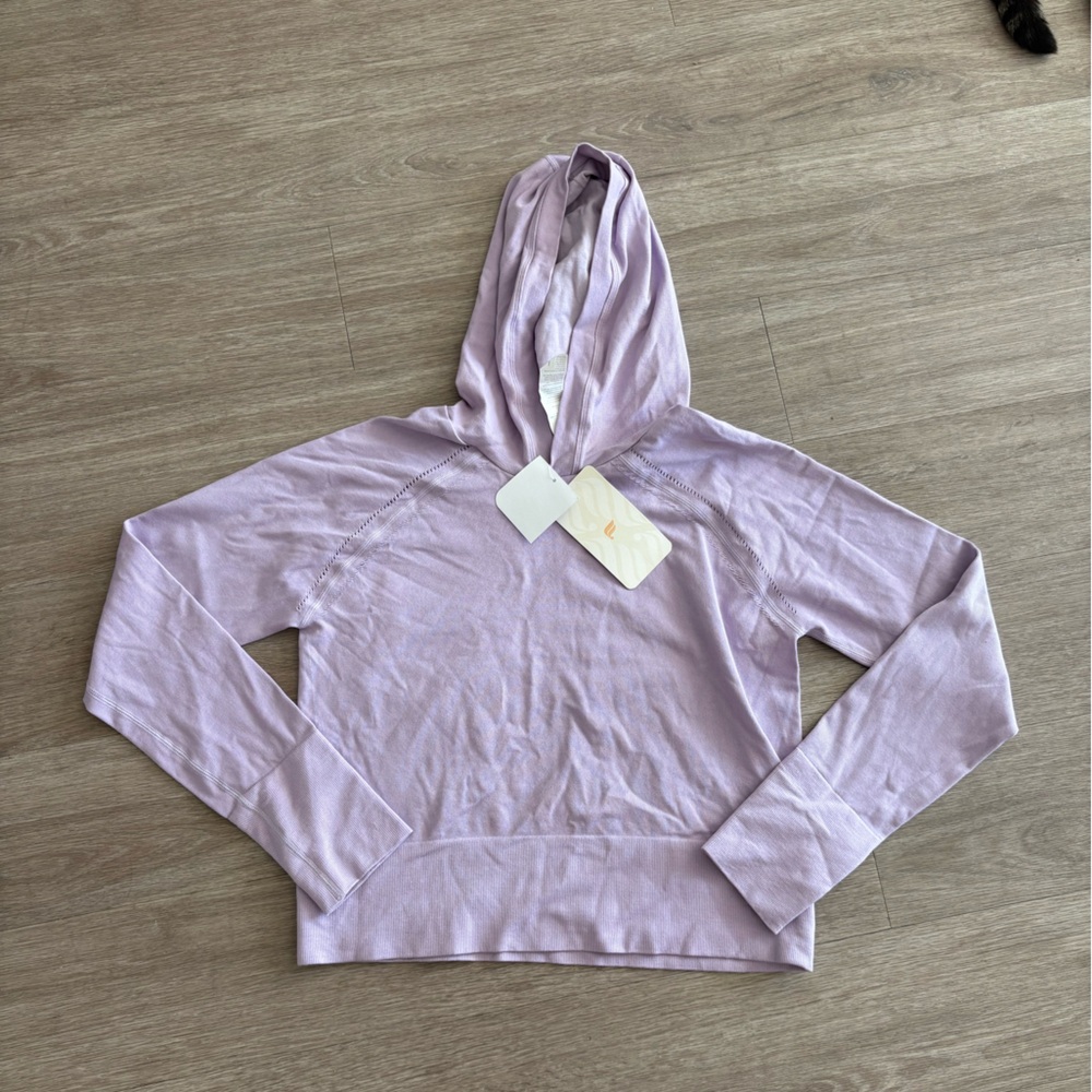 NWT- Fabletics Light Purple Long Sleeve Hooded Top
